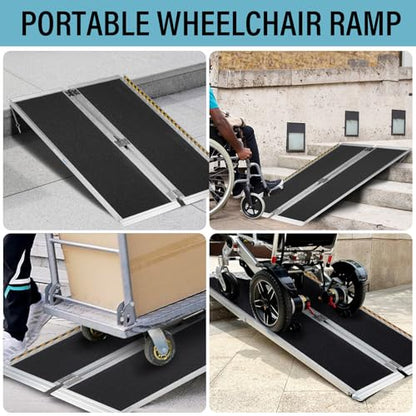 2 Feet Wheelchair Ramp for Home Steps, 29" W, 800LBS Capacity | Non-Skid Aluminum Handicap Folding Wheel Chair Ramps for Steps, Doorway, Homes, Threshold, Entry, Stairs - size: 2FT(Suitable height 2"-6")