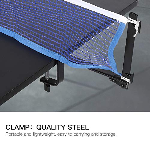 Dilwe Table Tennis Net Post Set, Net Clip Post Set with 2 Metal Clamp Posts for Indoor Outdoor Sports