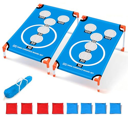 Onini Upgrade Portable Cornhole Board Set of 2 with 8 Bean Bags and Carrying Case Corn Hole Games Set for for Kids and Adults, Travel Camping Accessory(3x2 Ft)