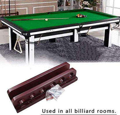 Traditional Wall Mounted Billiard Cue Rack, Billiard Entertainment Accessories for Family Kids, Snooker Pool Cue Rack Holds 6 Cues 33cmx7cmx2cm