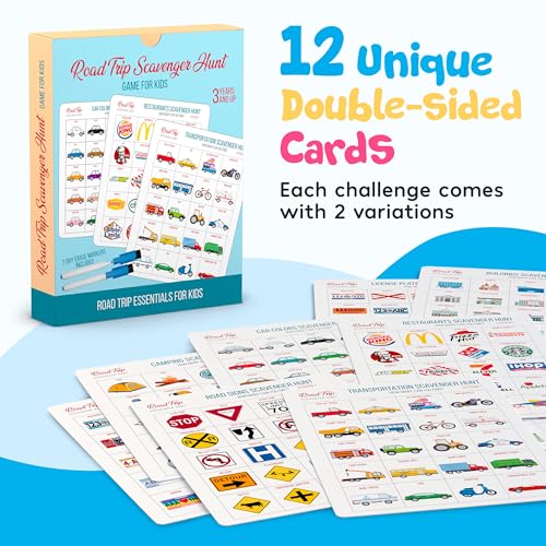 WELL BALANCED Car Bingo - Road Trip Essentials: Car Activities and Games for Kids Ages 4-8