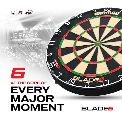 WINMAU Professional Bristle Dartboard - PDC Tournament Board with Official Tournament Specifications - Available in Blade 6 Single, Dual, Triple Core & Blade X Generations