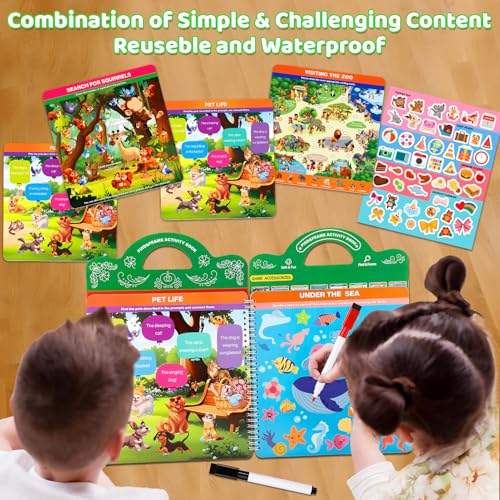 Search and Find Activity Books for Kids Ages 3-5, Toddler Toys Travel Games, Kids Busy Book for Car Airplane Road Trip Essentials, Perfect Easter Christmas Birthday Gift, Preschool Learning Activities - color: Green