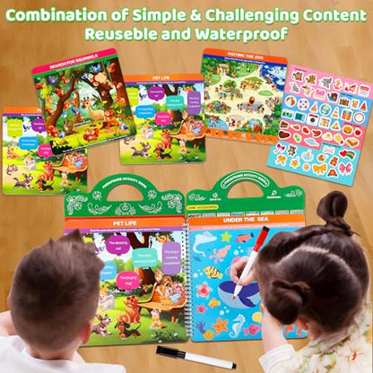 Search and Find Activity Books for Kids Ages 3-5, Toddler Toys Travel Games, Kids Busy Book for Car Airplane Road Trip Essentials, Perfect Easter Christmas Birthday Gift, Preschool Learning Activities - color: Green