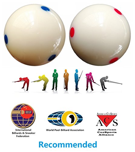 Loto AAA-Grade PRO Cup Standard Pool-Billiard Cue Ball with 6 Dots (2-1/4'', 6 oz) (Red)