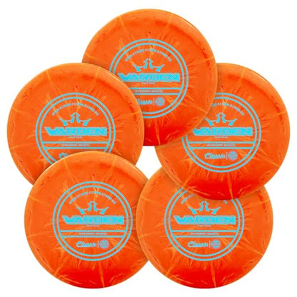Dynamic Discs Warden Disc Golf Putter 5-Pack | Straight Flying Beadless Putt & Approach Set | Grippy Classic Plastic Feel | Smooth Release & Consistent Control | 170g+ (Colors May Vary) - size: 5-Pack (Classic Soft Burst)
