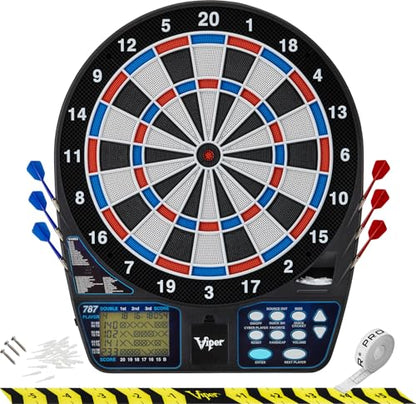 Viper 787 Electronic Dartboard, Ultra Thin Spider for Increased Scoring Area, Free Floating Segments, Locking Segment Holes for Fewer Bounceouts, Automatic Scoring