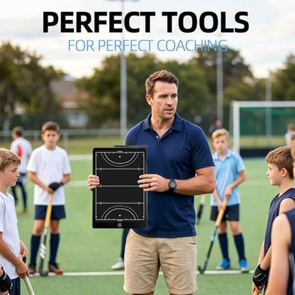 16" LCD Field Hockey Coaching Board – Portable, Reusable Hockey Tactical Board for Youth & School Team Training, Practice & Game-Day Strategy