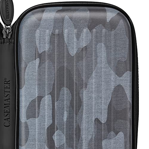 Casemaster Sentinel 6 Dart Case, Holds Extra Accessories, Tips, Shafts and Flights, Compatible with Steel Tip and Soft Tip Darts, Impact & Water Resistant Tactech Shell, Black Camo - color: Black Camo