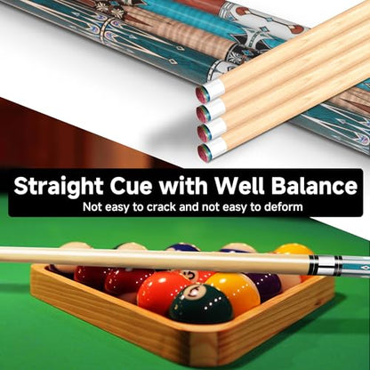 HomeSeason Pool Cue Stick 58" Billiard Cue Sticks Professional Low Deflection Pool Sticks - color: 18oz