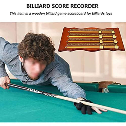Wall Mounted Billiard Scoreboard with Rails and Pointers, Wooden Snooker Pool Scoreboard Game Scorer Billiard Accessories, for Billiard Score Keeper, Billiard Lovers, Snooker Game