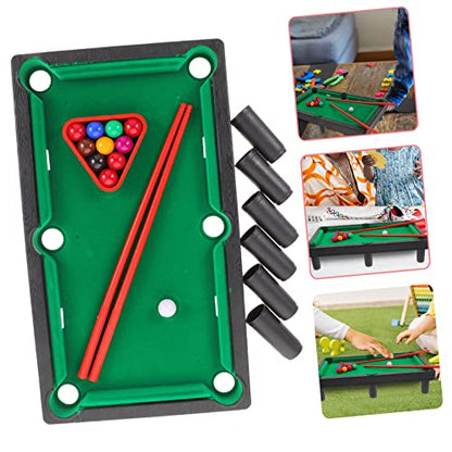 BESPORTBLE 1set Mini Desktop Billiard Game Fun Tabletop Pool Table Toy for Boys and Girls and Adults for Home Office School and Travel Complete Cues and Accessories