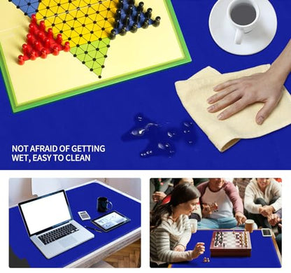 Thick Non-Slip Desk Mat, Water and Stain Resistant,Mahjong and Card Game MAT,Blue (160 * 80cm*2mm) - color: Blue, size: 31.5" x 63"