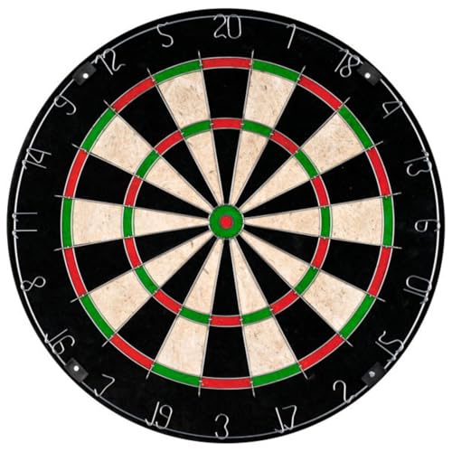Dart Board – Tournament Sized Indoor Hanging Number Target Game for Steel Tip Darts – Dartboard with Mounting Hardware by Hey Play - size: 18 x 1.75-Inch
