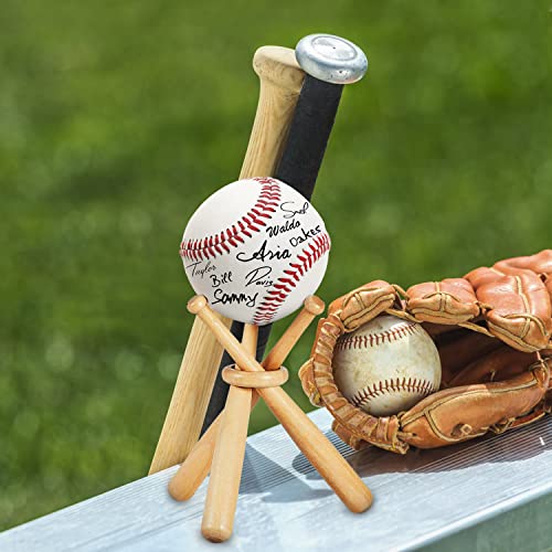 Baseball Stand and Holders, Display Case for Balls, Wooden Bat Display Stand, Centerpieces for Tables - for Kids and Sports Lovers (1)