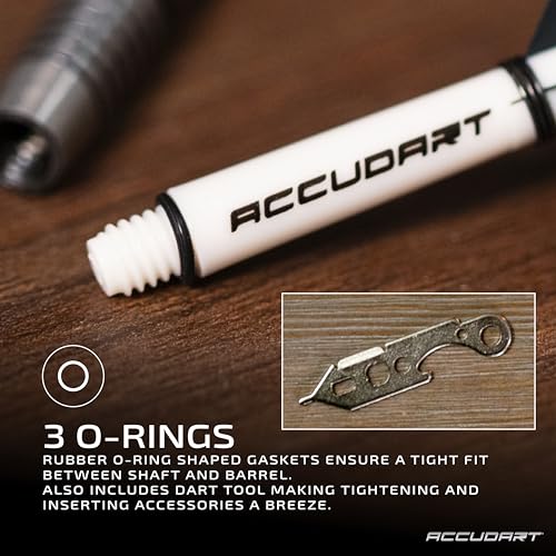 Accudart Dart Tune‑Up Kit – Flights, Shafts, Flight Protectors, Spring Clips, O‑Rings & Dart Tool – Complete Dart Accessory Set for Steel or Soft Tip Darts