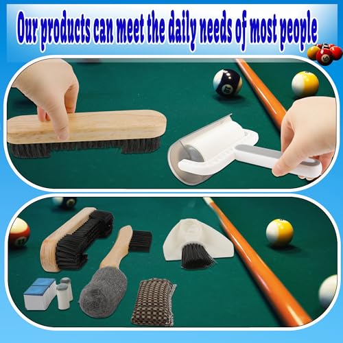 37 Piece Pool Table Accessories Kit Cue Tips Brushes Gloves and Cleaning Tools for Felt Complete Maintenance Set Multi-Size Components for Home or Billiard Hall