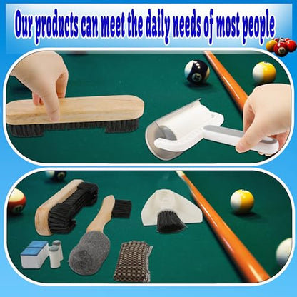 37 Piece Pool Table Accessories Kit Cue Tips Brushes Gloves and Cleaning Tools for Felt Complete Maintenance Set Multi-Size Components for Home or Billiard Hall