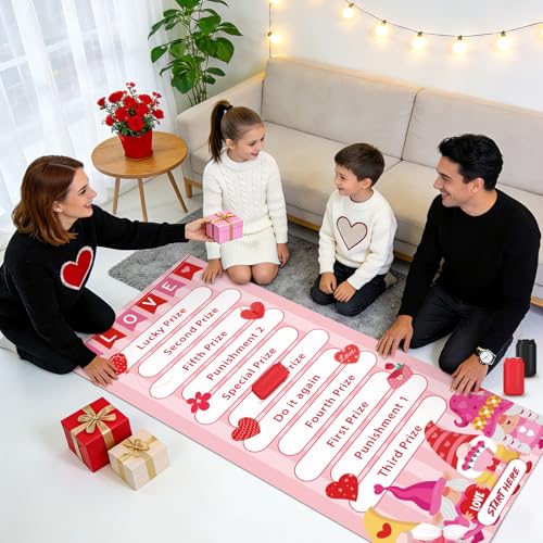 gisgfim Can Rolling Game Props Party Games Roll The Can Challenge Raffle Set for Adults Family Classroom Gatherings Birthday Party Supplies Activities Gifts Indoor Outdoor Holiday Prizes(Valentine) - style: Valentine