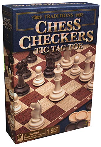 Spin Master Traditions Chess, Checkers, and Tic Tac Toe Set
