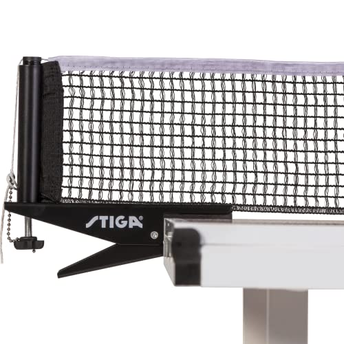 STIGA Premium Clipper Regulation Table Tennis Net and Post Sets - Easy Set Up and Spring Activated Clip ping Pong net Set