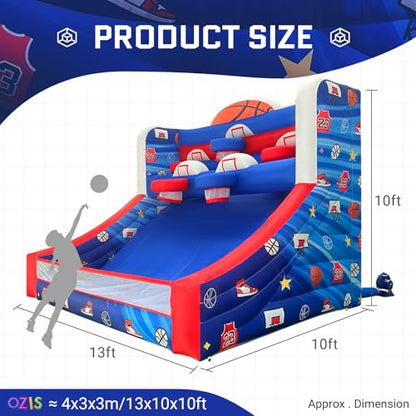 OZIS Inflatable Basketball Hoop Shot with Balls, Inflatable Party Basketball Game with Blower Easy Set Up Ideal for Indoor/Outdoor Shot Basketball Interactive Game