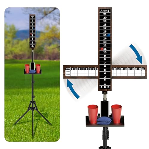 Cornhole Scoreboard With Drink Holder, Score Keeper Set and Accessories, Tracking Equipment for Outdoor Game