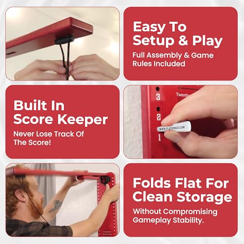 Hook and Ring Game for Adults – Premium Wall Mounted Ring Toss Game – Solid Maple Indoor Hook & Ring Game – Easy Install Wall Game for Home Bars, Game Rooms & Parties – PlayRingo