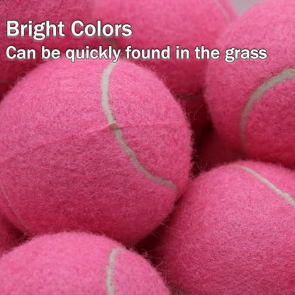 SHYUJAJIE Tennis Balls, 20 Pack Training Tennis Balls,High Elasticity Practice Tennis for Beginner, Exercise Playing Balls for Pet Dog - color: Pink