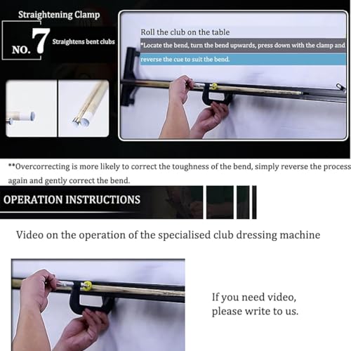7 in 1 Billiard Snooker Pool Cue Tip Tool, Snooker Cue Repairing Machine for Billiard Cue Tip Clamp Repairing, Club Straightening and Leather Replacement