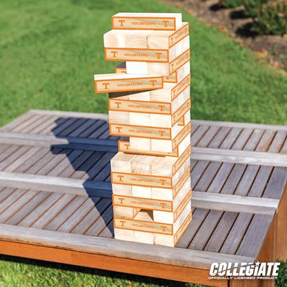 Wild Sports NCAA Giant Stacking Wooden Blocks – Tumbling Tower Classic Family Game Stacks Over 5 ft. High – Great Gift for Any College Football Fan!