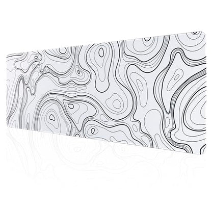 ALOANES Waterproof Mouse Pad with Durable Stitched Edge, Gaming Keyboard, Non-Slip Rubber Base, Extended Desk pad for Gamer, Office& Home, White Topographic Map Mousepad XL(31.50"x11.81"x0.12") - color: 02- Topographic Map White, size: XL(31.5" x 11.8")
