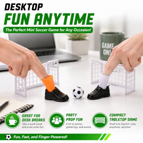 Finger Soccer Game Set with 2 Goals, Mini Table Football Game for Fans Club Sports Bar and Home Party