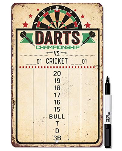 Dart Scoreboard Dry Erase – Cricket Darts Score Keeper Board, Reusable - color: Beige