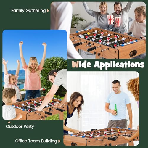 Giantex Folding Foosball Table, Space Saving Arcade Table Soccer with Durable Handle, 2 Balls, Scoreboard for Adult & Child, Soccer Table Game for Party, Group Building Activities, Bar, Game Room