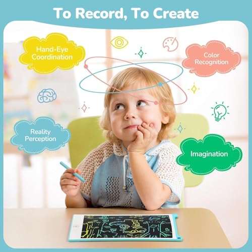 TECJOE 4 Pack LCD Writing Tablet, 8.5 Inch Colorful Drawing Board, Kids Travel Games Activity Learning Toys, Birthday Gifts for 3-8 Year Old Boys Girls Toddlers Preschooler - color: Blue & Purple & Green & Dark Blue