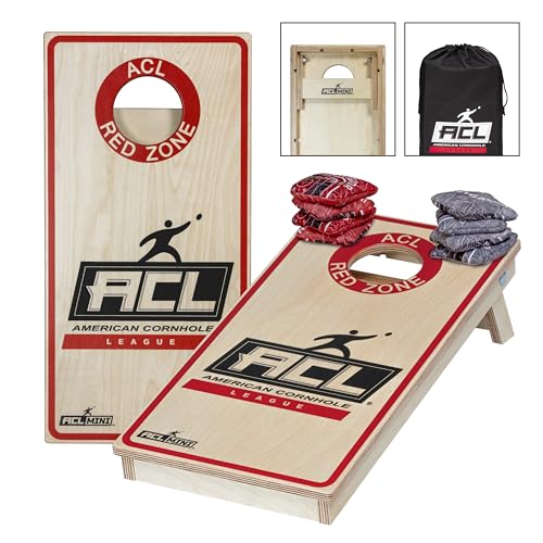 ACL® MINI 1x2 Cornhole Board - Proprietary 4-Step ACL® Top-Coat Finish - 15mm Grade A Baltic Birch Play Surface - Compact 24" x 12" Travel Size - Dual Speed ACL® MINI Bags Included