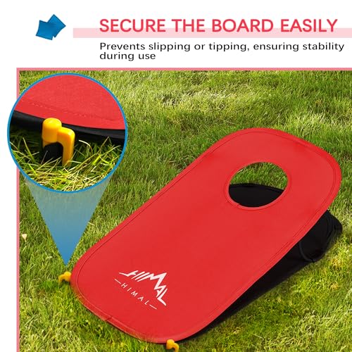 Himal Collapsible Portable Cornhole Game Boards 10 Bean Bags Cornhole Set Tic Tac Toe Game 2 Games on 1 Board (2 x 1-feet)