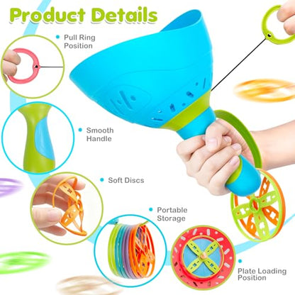 Outdoor Toys for Kids Ages 4-8, 4 Packs Flying Catching Game, Outside Manual Capture Chasing Toys for Ages 3-7, Fun Family Games for Boys Girls Ages 2 3 4 5 6