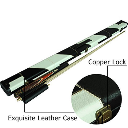 57" 3/4 Jointed Billiard/Pool/Snooker Cue Set 5 Face-Spliced Ash Shaft with A Leather Cue Case - color: T3SC69