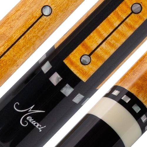 Meucci Pool Cue-Recession Buster 5-Pool Stick with Curly Maple Forearm-High Impact Cue Tips-Coated Irish Linen Wrap-19 Oz Low Deflection Pool Cue Stick-Professional Cue Stick