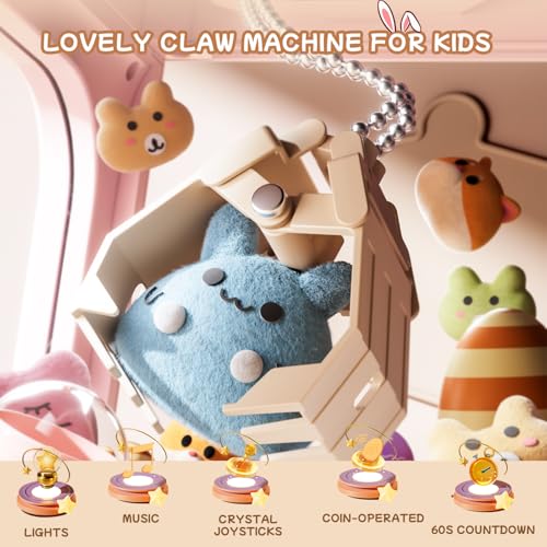 64 PCS Large Claw Machine for Kids Bunny, Vending Machine Toys for Girls 5 6 7 8 Year Old, Candy and Prize Electronic Dispenser Game Ages 5-7 6-8, Birthday Gift for 3 4 5 6 Year Old - style: Bunny