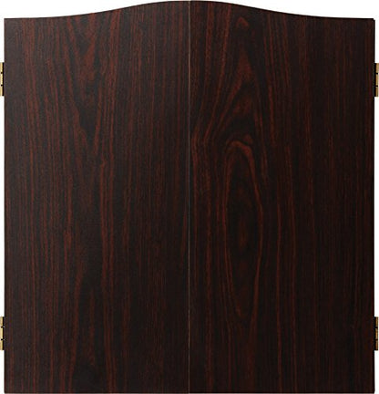 Viper Vault Cabinet & Shot King Sisal/Bristle Dartboard Ready-to-Play Bundle with Two Sets of Steel-Tip Darts, Throw Line, and Dry Erase Scoreboards, Walnut Finish - style: Premium Set