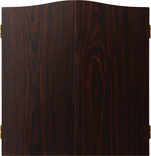 Viper Vault Cabinet & Shot King Sisal/Bristle Dartboard Ready-to-Play Bundle with Two Sets of Steel-Tip Darts, Throw Line, and Dry Erase Scoreboards, Walnut Finish - style: Elite Set