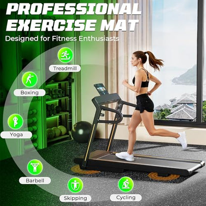 PRAISUN 0.56" Rubber Top Gym Flooring, Heavy Duty Interlocking Gym Mats for Home Gym, Non-Slip Workout Mat, 24 x 24in Large Gym Floor Mat, Protect Floors from Equipment, 144 Sq Ft, Black/Grey - size: 36 Tiles (144 Sq Ft)