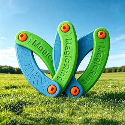 Soft Flying Disc, EVA Foam Foldable Boomerang Ring Toy with Whistling Sound Safe Outdoor Lawn Beach Pool Games Birthday Gift (Blue Green) - color: Blue Green