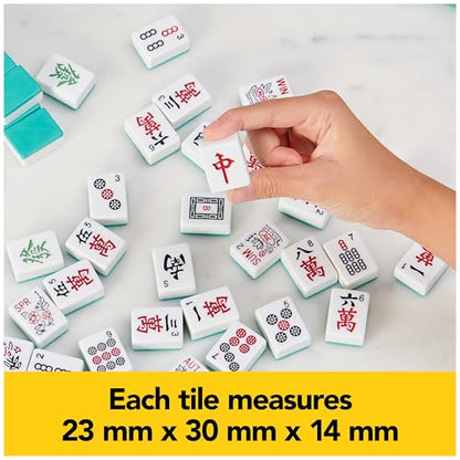 Spin Master Games Legacy Deluxe Mah Jong Classic Game with Two-Toned Tiles and Lined Wood Storage Case, Family Game for 4 Players Ages 8 and up - color: Mahjong