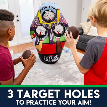 Franklin Sports Kids Football Target Toss Game - Inflatable Throwing Target Toy with Soft Mini Footballs - Fun Kids Sports Game - style: Football Target