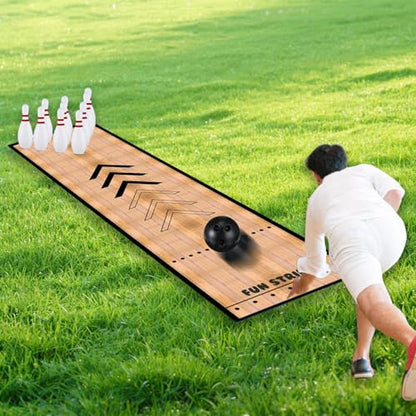 Mini Bowling Set Bowling Alley & Lane Games Indoor Outdoor Home Bowling Set Bowling Pins & Ball Set for Backyard, Lawn, Party Games