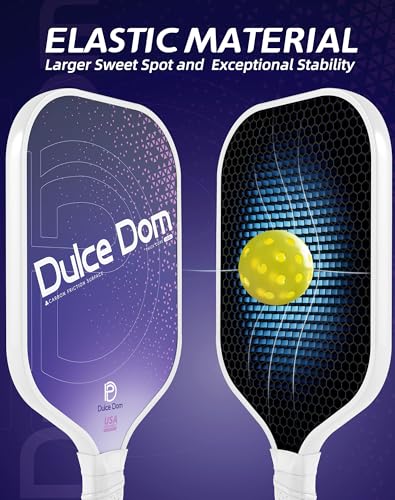 Dulce DOM Pickleball Paddles Set of 2/4 - USAPA Approved, 4 Indoor Outdoor Pickleball Balls, Fiberglass Surface Paddle Racket with Cover Bag, Ideal Training Equipment Gift for Men & Women - color: Purple*1